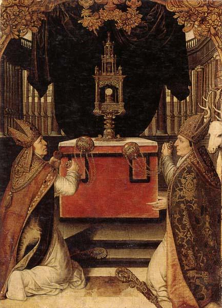 unknow artist Saints augustine and hubert burning incense at an altar Norge oil painting art